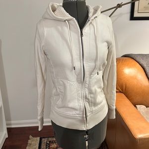 GAP Off-white Full-Zip Sherpa Lined Hoodie 🐑